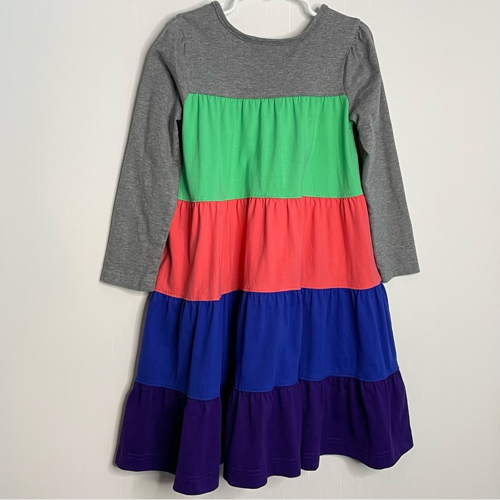 Hanna Andersson Girls Tiered Color block Twirl Power LS Dress Size 5 110 cm - Picture 6 of 12